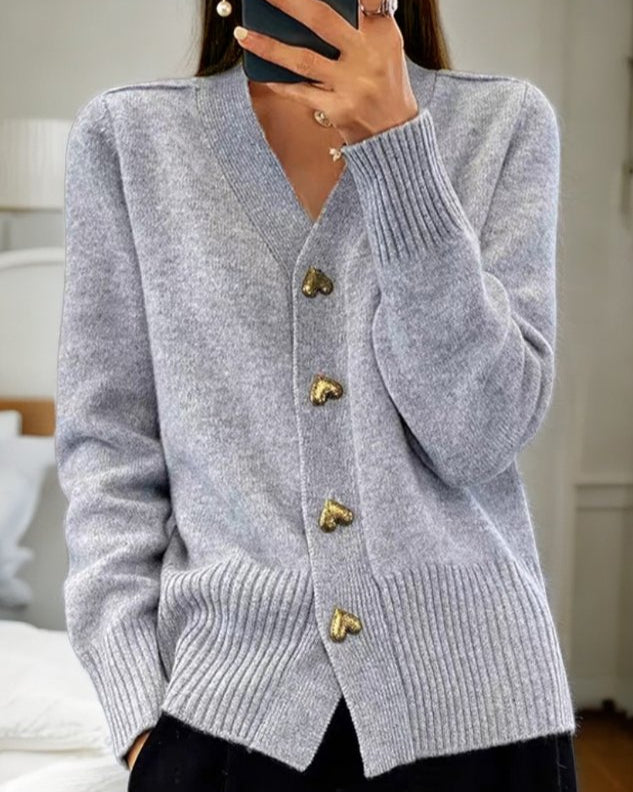 Clara | Elegant Cardigan with Heart-Shaped Buttons