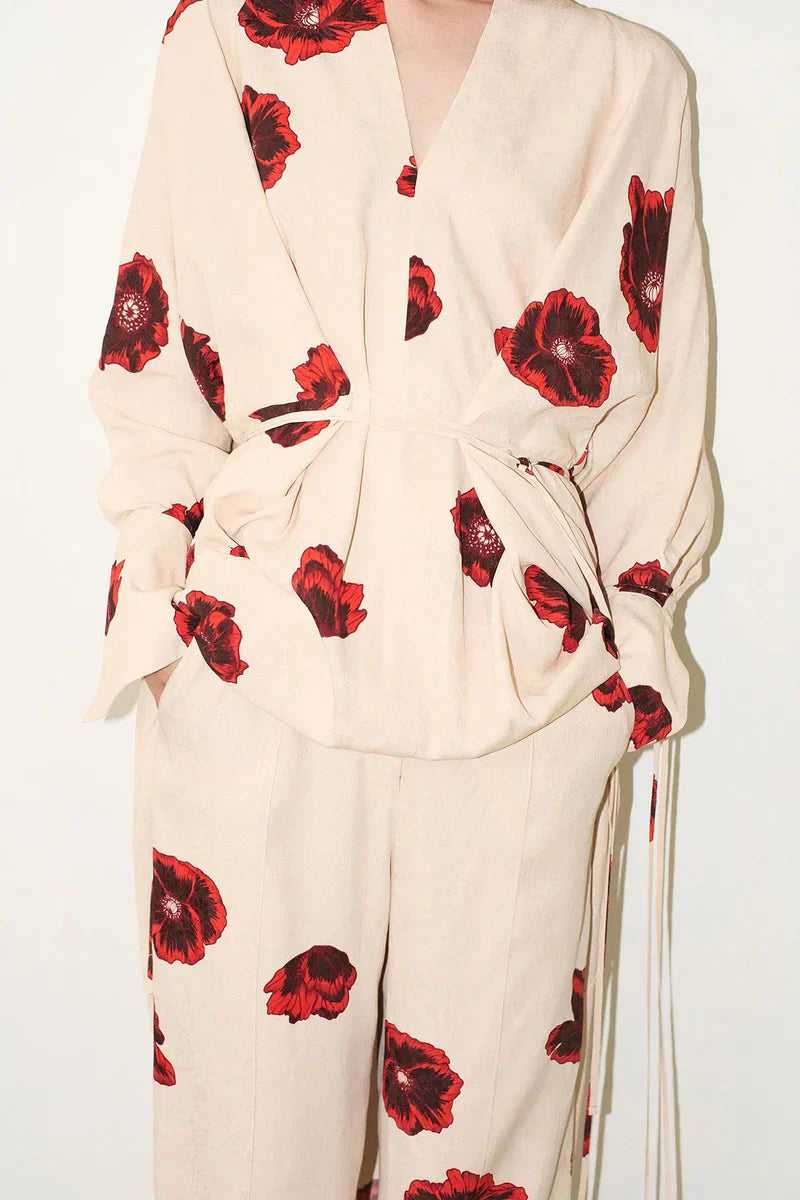 Château Luxe Paris™ | Sahara Print Kimono Poppy