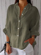 Nina | Cotton and Linen Tie-Back Shirt