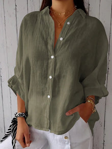 Nina | Cotton and Linen Tie-Back Shirt