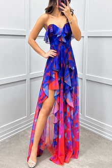 Noélie | Ombre Maxi Dress with Ruffles and Slit