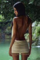 Naia | Draped Pearl Detail Dress