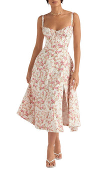 Oakley - Elegant French Style Belted Strap Dress