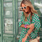 Cassandra - Women's Geometric Print High-Low Dress