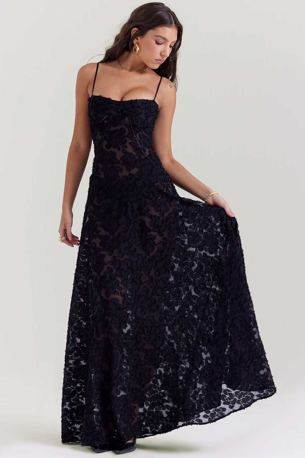 Inaya | Transparent Dress & Dark Elegance