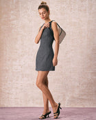 Melanie | Sleeveless Mini Dress with Boat Neck