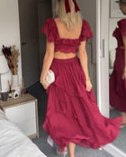 Quinlan - Elegant High-Waist Dress with Lace Trim