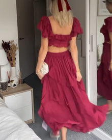 Quinlan - Elegant High-Waist Dress with Lace Trim