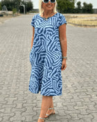 Judy | Summer Dress with Round Neck and Beautiful Print