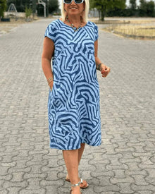 Judy | Summer Dress with Round Neck and Beautiful Print