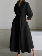 Brynn - Chic Polo Collar A-Line Swing Dress