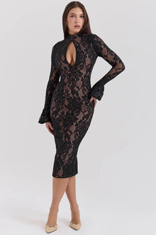 Elise | Mid-Length Dress with Cut-Out Lace