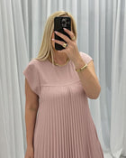 Énora | Solid Pleated Sleeveless Dress