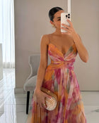 Elody | Elegant Floral Print Maxi Dress