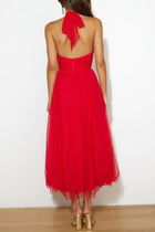 Pearlina - Sleek Mesh High Neck Dress