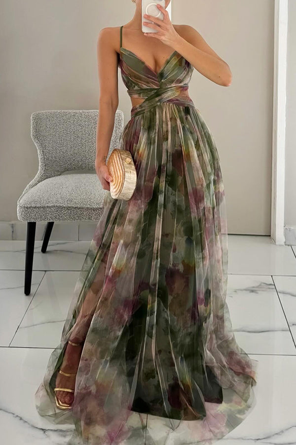 Elody | Elegant Floral Print Maxi Dress