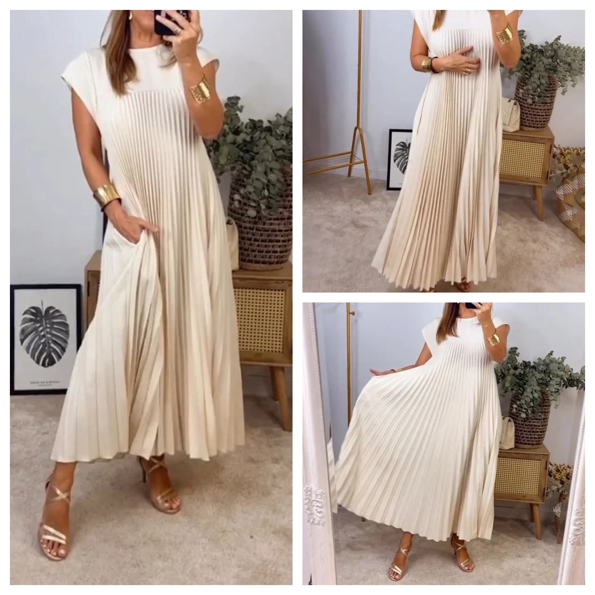 Auriane | Pleated Solid Dress