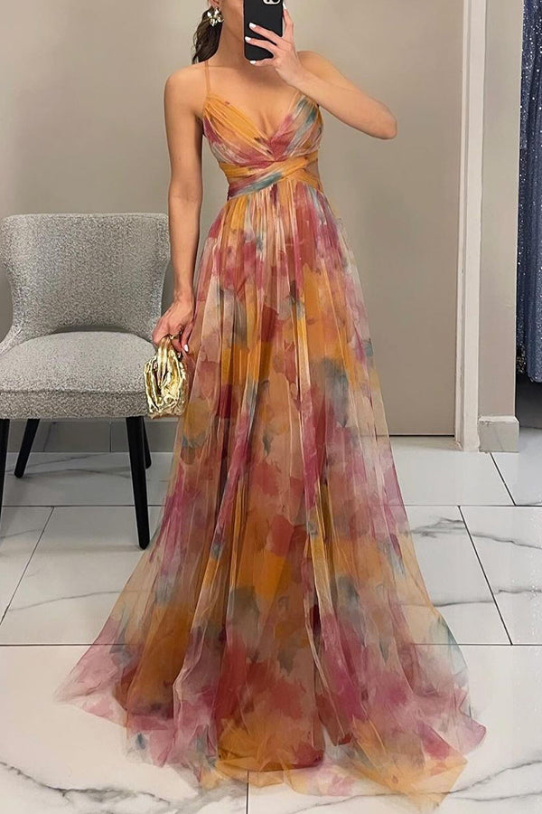 Elody | Elegant Floral Print Maxi Dress