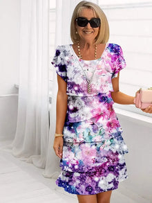 Clarissa | Pleated Floral Dress with Ruffles