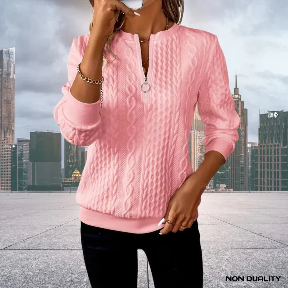 Luna | Elegant Zip-Up Sweater