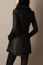Tanja | Elegant Leather Trench Coat