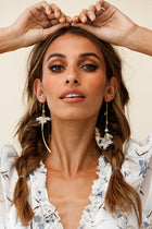 Willah White Cascading Pearl Earrings