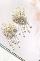 Winslet White Flower Pearl Earrings