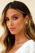 Samantha Geometric Earrings in Yellow Perspex