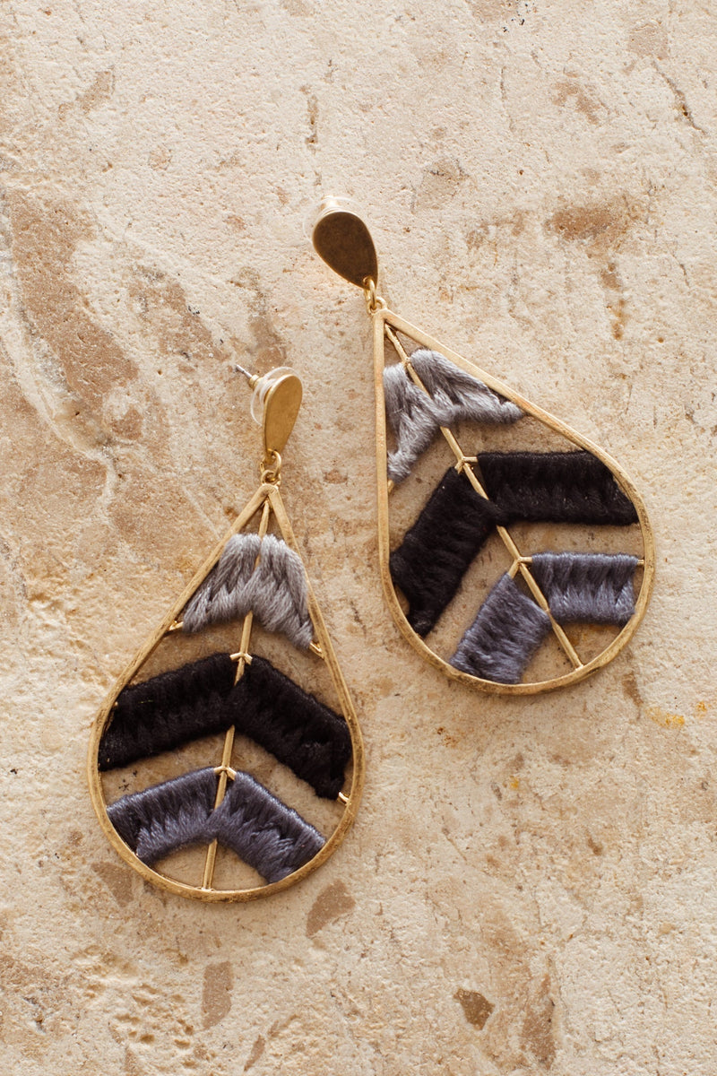Pippa Gold Braided Chevron Earrings