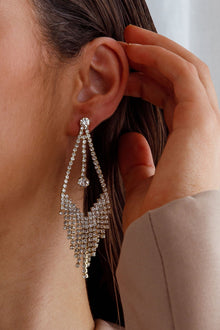 Victoria Fringe Earrings with Diamante Gold