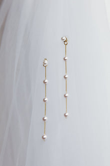 Gaia Pearl Drop Earrings in Gold