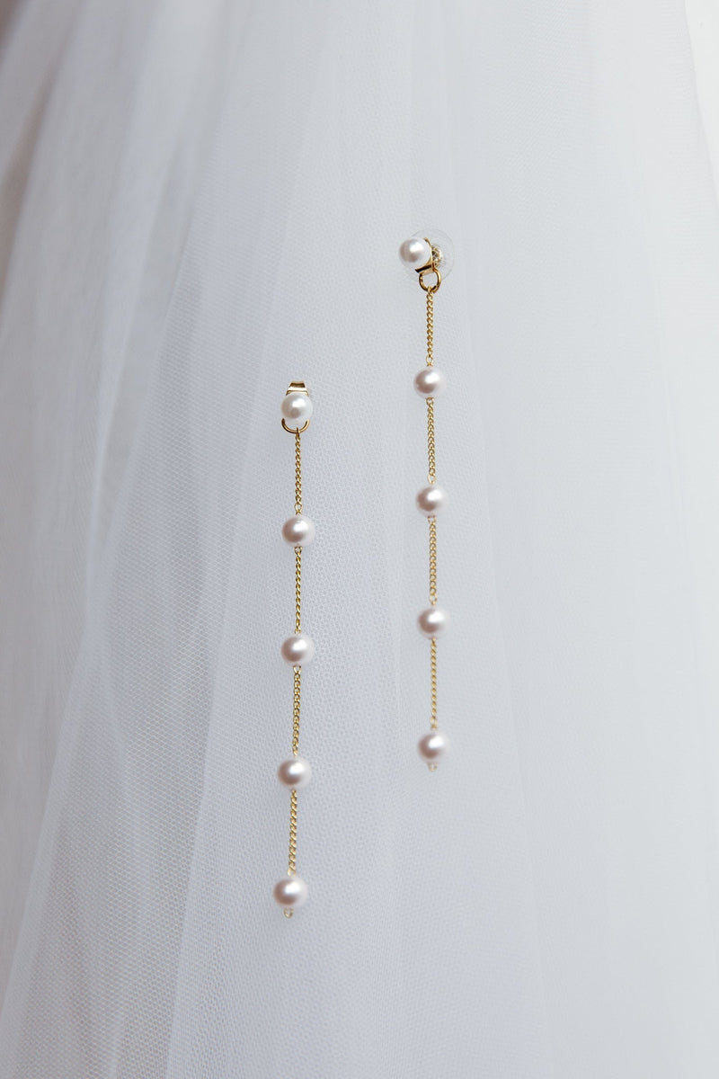 Gaia Pearl Drop Earrings in Gold