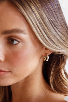 Charis Double Hoop Earrings in Gold