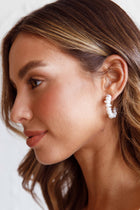 Gold Pearl Hoop Earrings