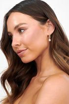 Mabel Gold Chain Earrings with Pearl Drop
