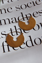 Faith Flat Circular Gold Earrings