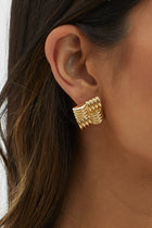 Manhattan Square Gold Earrings