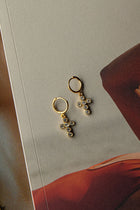 Santiago Drop Diamond Hoop Earrings