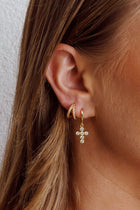 Diamante Hoop Earrings in Gold