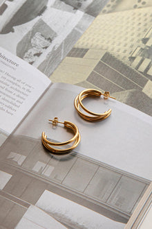 Triple Open Hoop Earrings Dominique in Gold