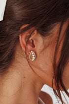Odette Earrings with Pearls and Diamonds in Gold