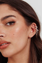 Rhinestone Ear Cuff Bracelet with Silver Bow