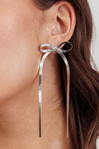 Macy Silver Knot Chevron Earrings
