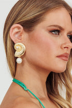 Memoir Shell and Gold Pearl Earrings