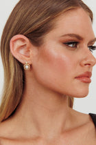 Gold Plated Cubic Zirconia and Freshwater Pearl Drop Earrings