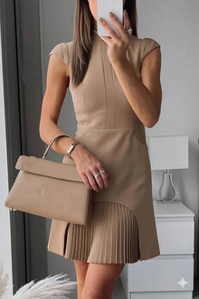 Axelle | Military Style Mini Dress with High Collar