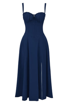 Oakley - Elegant French Style Belted Strap Dress