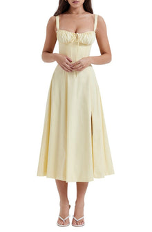 Oakley - Elegant French Style Belted Strap Dress