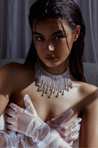 Isadora Silver Cascade Crystal Necklace