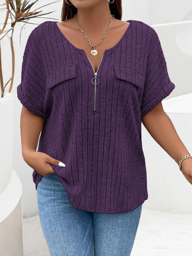 Nova™ | Elegant Zip V-Neck Sweater